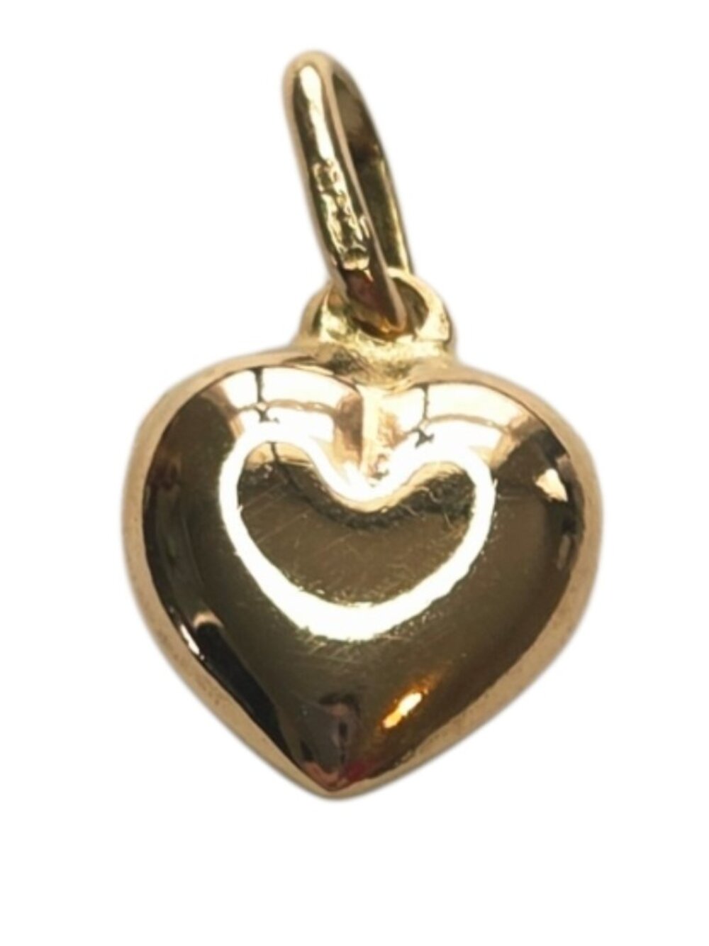 14K Yellow Gold Tiny Puffy Heart Charm #25212